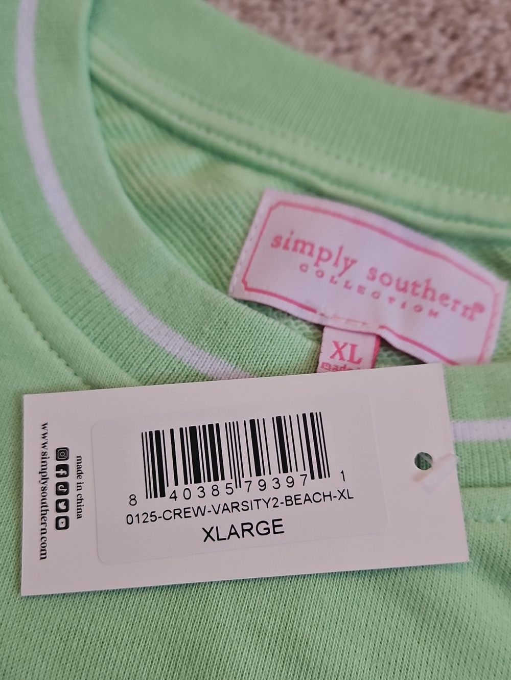Simply Southern Varsity Crewneck XL - Picture 5 of 5